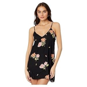 NWT Free people Floral Black Dress